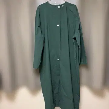 유럽 간호사복 다크 그린 긴팔 롱 원피스 256