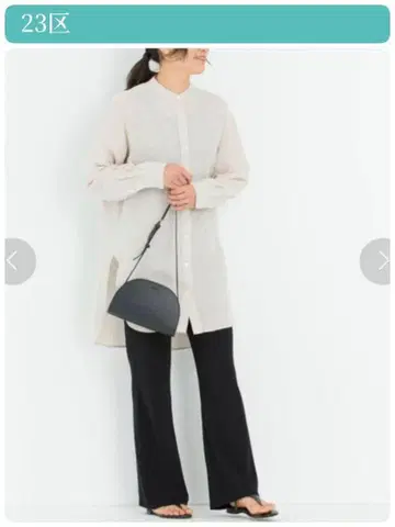 새상품급 [23구] LIBECO 밴드 카라 빅 린넨 셔츠 38 긴팔