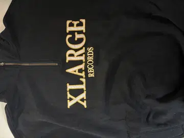 XLARGE 하프 지퍼 후드티 블랙