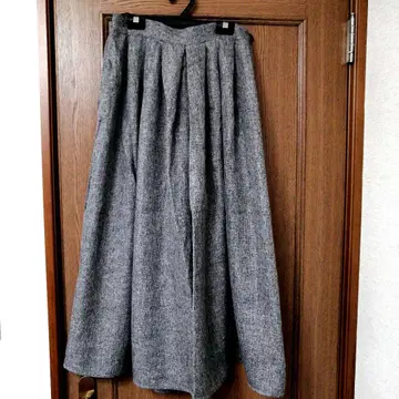 새상품급 그레이 와이드 팬츠 롱 플레어 스커트 L