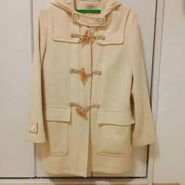 앨리스버리 크림색 더플 코트 후드 부착