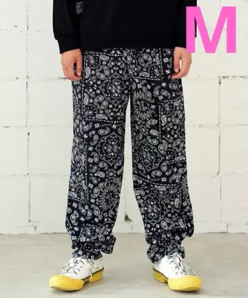 Cookman 쿠쿠만 셰프 팬츠 페이즐리 블랙