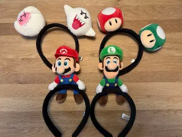 마리오 루이지 봉제 인형 포함 머리띠 4개 세트