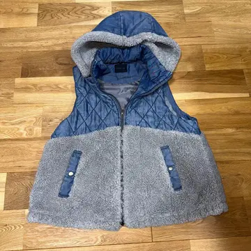 CYNICAL 후드 부착 보아 베스트 네이비/그레이