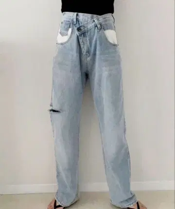 POCHER 아지메트릭 크러쉬 데님 라이트 블루