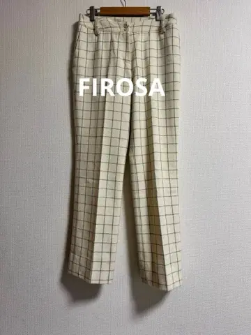 FIROSA 울 체크 센터 프레스 팬츠