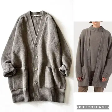 컨디션 최상 갤러리 바이 [ S ] 파인 울 V넥 롱 가디건