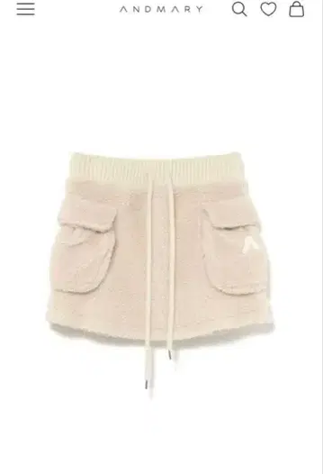 [현품 있음] andmary Fluffy mini skirt 아이보리