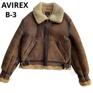 USA제 AVIREX B-3 무스탕 자켓 양가죽 플라이트 보머 36