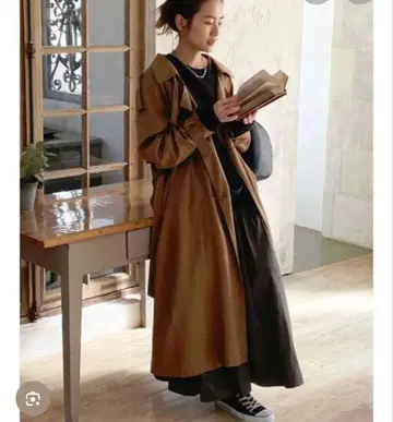 Ungrid 루즈 롱 트렌치코트 브라운