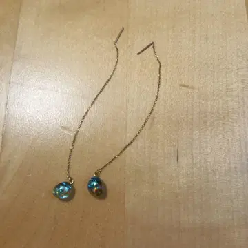 후쿠무라 아야노 파란색 롱 귀걸이