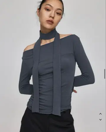 보트넥 긴팔 스카프 세트 blackup