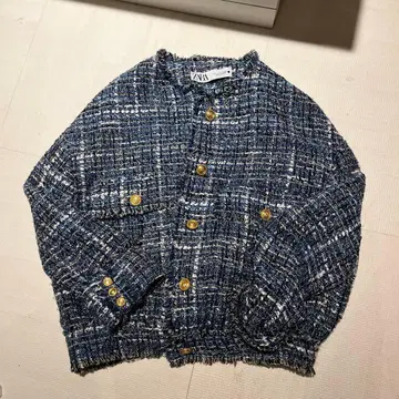ZARA 노카라 트위드 자켓 S