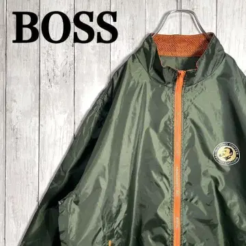 [레어] BOSS 원포인트 로고 윈드 브레이커 그린 빅사이즈