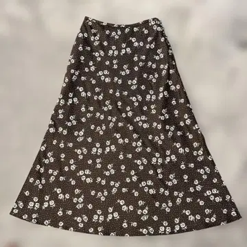 SNIDEL 꽃무늬 롱 스커트 브라운