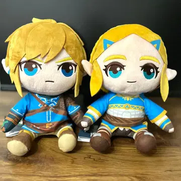 젤다의 전설 티어스 오브 더 킹덤 L 봉제 인형 링크 젤다 세트