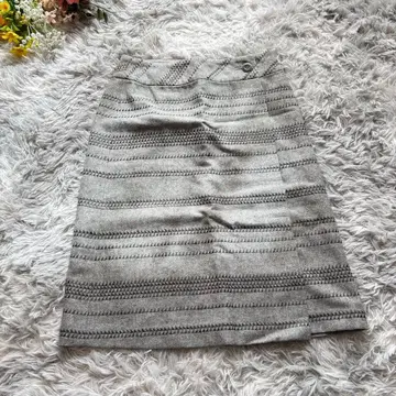 보르지 랩스커트 [ M ] 38 그레이 무릎 기장 트레디셔널 패턴 울