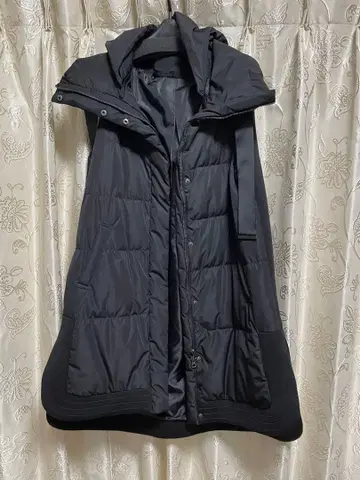 던보루 니트 x 다운 절개 롱 베스트