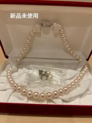 진주 목걸이 귀찌 세트