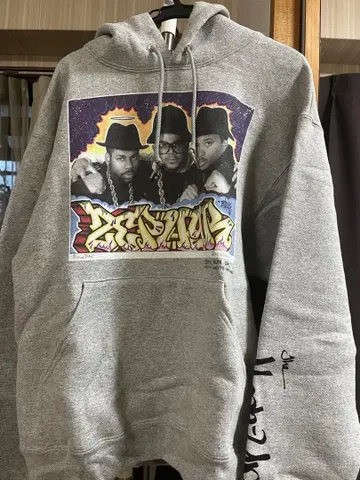 [ 컨디션 최상 ] Schott xRUN DMC 맨투맨 후드티 그레이 M