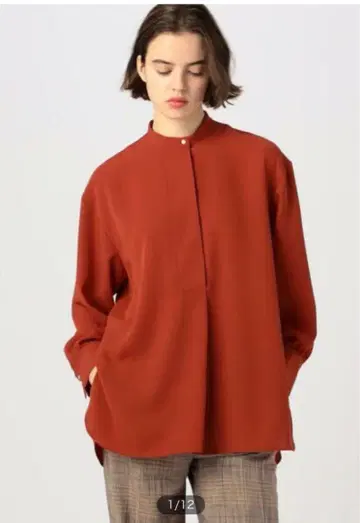 보르지 Ballsey 드라이 크로스 밴드 카라 튜닉 블라우스