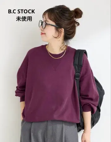 워셔블/백 프린트 풀오버 퍼플