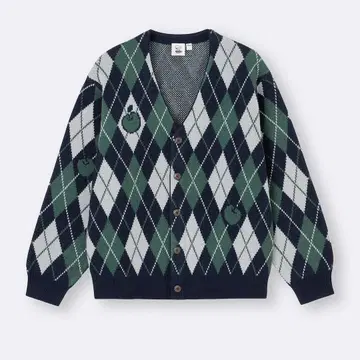 [ 미사용 새상품 ] Kirby Cafe 아가일 무늬 가디건 L 사이즈