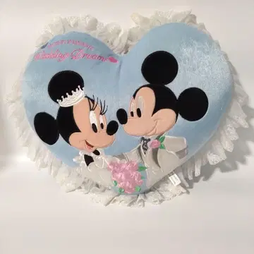 [ 가격 인하 OK ] 디즈니/DISNEY 하트형 쿠션 스카이블루