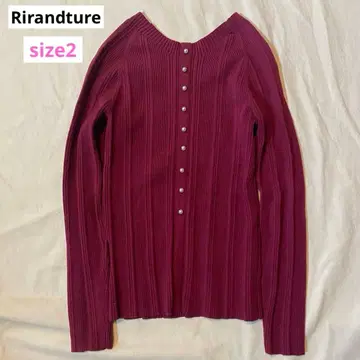 리랜드트루 긴팔 전후 2WAY 펄 버튼 니트 보르도 계열 사이즈 2