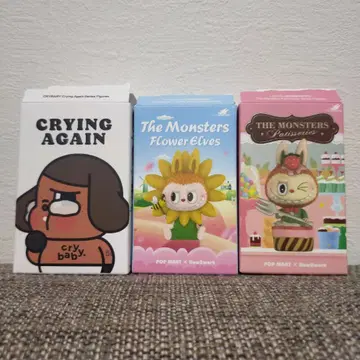 POP MART LABUBU CRYBABY 피규어 3종 세트