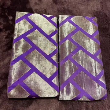 보라색과 은색의 기하학 패턴 오비 2개 세트