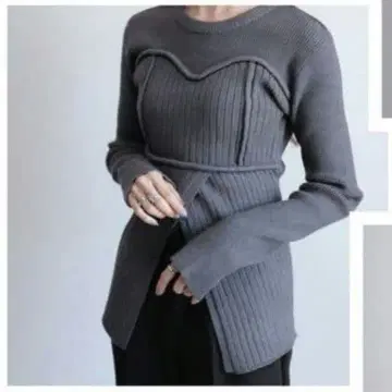 택 포함 새상품 시마무라 pen 뷔스티에 니트 풀오버 L 그레이