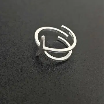 실버 스타 모양 오픈 반지