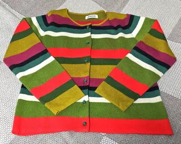 호코모모라 보더 니트 가디건 긴팔