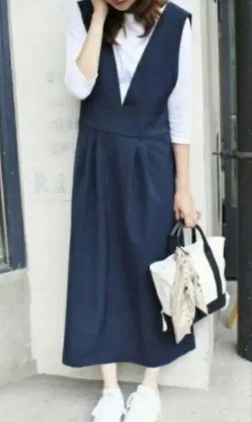 SLOBE IENA 슬로브 이에나 네이비 오버롤 스커트