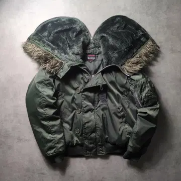 00s y2k 아카이브 N-2B 퍼 쇼트 기장 플라이트 자켓