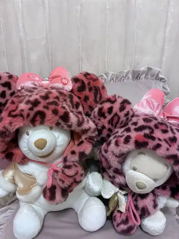 디즈니 레오파드 무늬 팬캡 핑크 세트