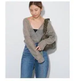 새상품급 Plage JANE SMITH 모헤어 카슈쿨 그레이