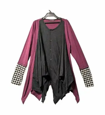 ALGONQUINS 백 크로스 프린트 언밸런스 가디건 y2k