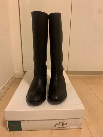 SAYA 사야 롱 부츠 가죽 블랙 23cm