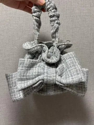 Heather 리본 포함 트위드 숄더백