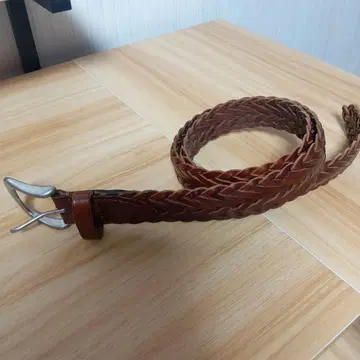 브라운 가죽 웨빙 벨트