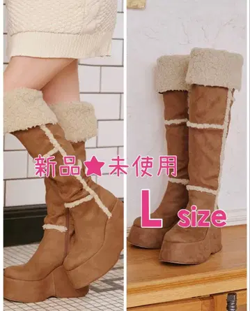 새상품 미사용 darich 페이크 무스탕 니하이 부츠 L