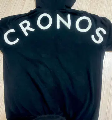 CRONOS 블랙 집업 후드티 M