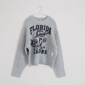 새상품! DISCUS x FLORIDA 더블 자카드 니트 라이트 그레이