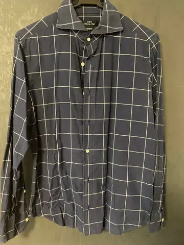 SHIPS 네이비 체크 무늬 긴팔 셔츠