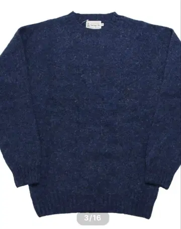 [배송비 포함] INVERALLAN 셰틀랜드 크루넥 스웨터 데님 36