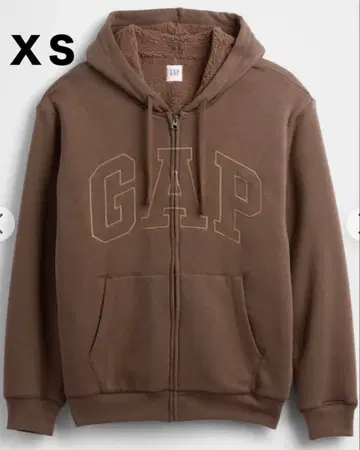 새상품 택 포함 GAP 보아 안감 후드티 XS 브라운 gap