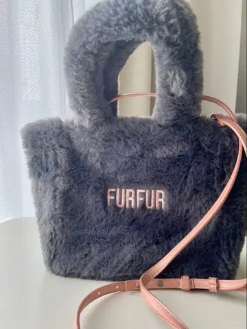 FURFUR 그레이 퍼 핸드백
