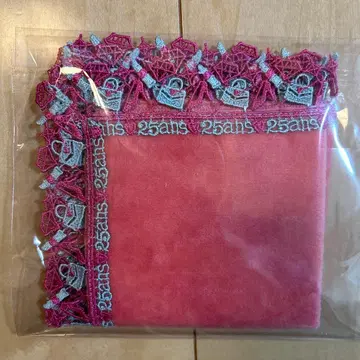 미개봉 새상품 긴자와 레이스 25ans 손수건 코랄 핑크